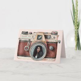 Cartão De Agradecimento Câmera Vintage com Foto