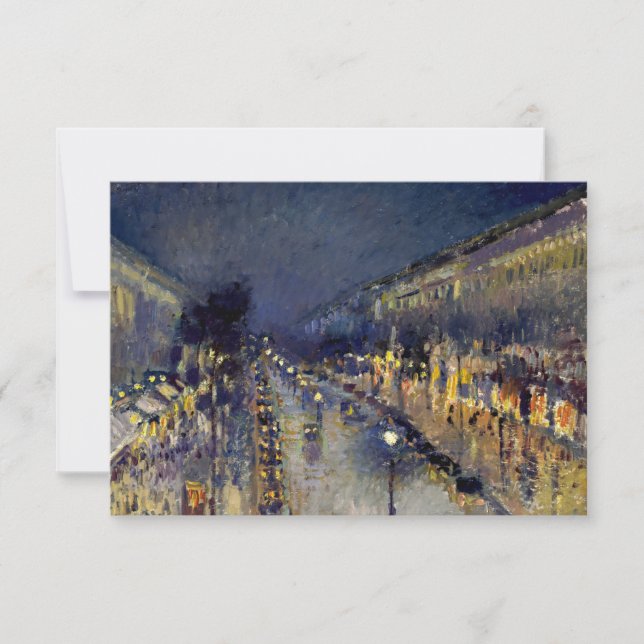 Cartão De Agradecimento Camille Pissarro - Boulevard Montmartre à Noite (Frente)