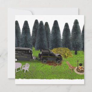 Cartão De Agradecimento Caminhão com Camper na Floresta Limpa Camping Spo