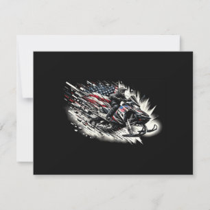 Cartão De Agradecimento Caminhão de neve T Motoneve Freedom Flag Manga Lon