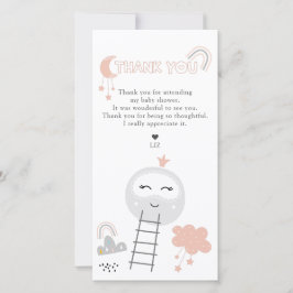 Cartão De Agradecimento Caminho do chá de fraldas para a Lua