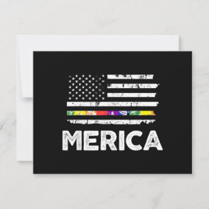 Cartão De Agradecimento Camiseta LGBT Bandeira Americana Orgulho - 4 de Ju