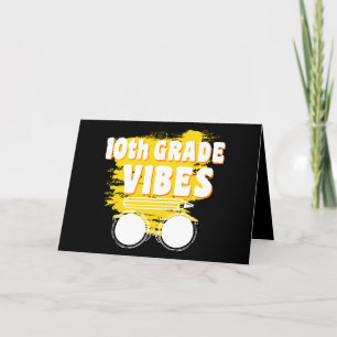 Cartão De Agradecimento Camiseta Vibes de Volta à Escola 10ª Série Primeir
