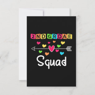 Cartão De Agradecimento Camisetas de Professor da 2ª série Equipe Escolar