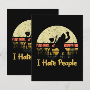 Cartão De Agradecimento camisetas femininas engraçadas eu odeio as pessoas