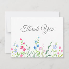 Cartão De Agradecimento Campo de flores silvestres mistas