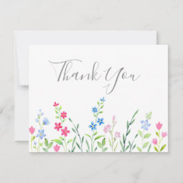 Cartão De Agradecimento Campo de flores silvestres mistas