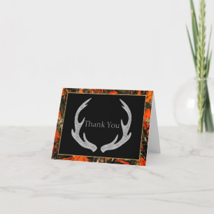 Cartão de Agradecimento Camuflado com Chifres Dobl