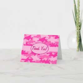 Cartão De Agradecimento Camuflagem Fuchsia Pink Camo Obrigado Personalizad