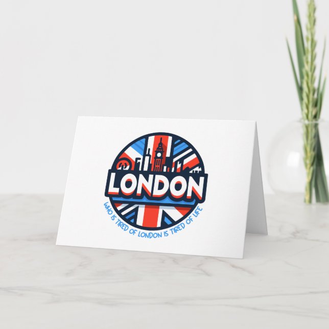 Cartão De Agradecimento Cansado de Londres (Frente)