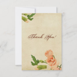 Cartão De Agradecimento Cantos do cravo do pêssego da aguarela