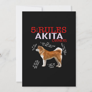 Cartão De Agradecimento Cão Akita| 5 Regras Akita Dog Owner
