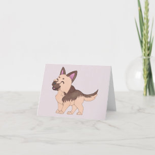 Cartão De Agradecimento Cão German shepherd Kawaii