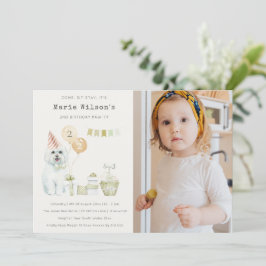 Cartão De Agradecimento Cão Verde Qualquer Festa De Foto De Aniversário De