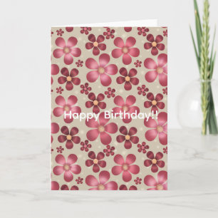 Cartão De Agradecimento Capa de Caderno Floral Vermelho Vintage Diário Bot