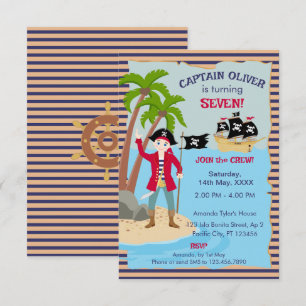 Cartão De Agradecimento Capitão do Festa de Aniversário do Navio Pirata