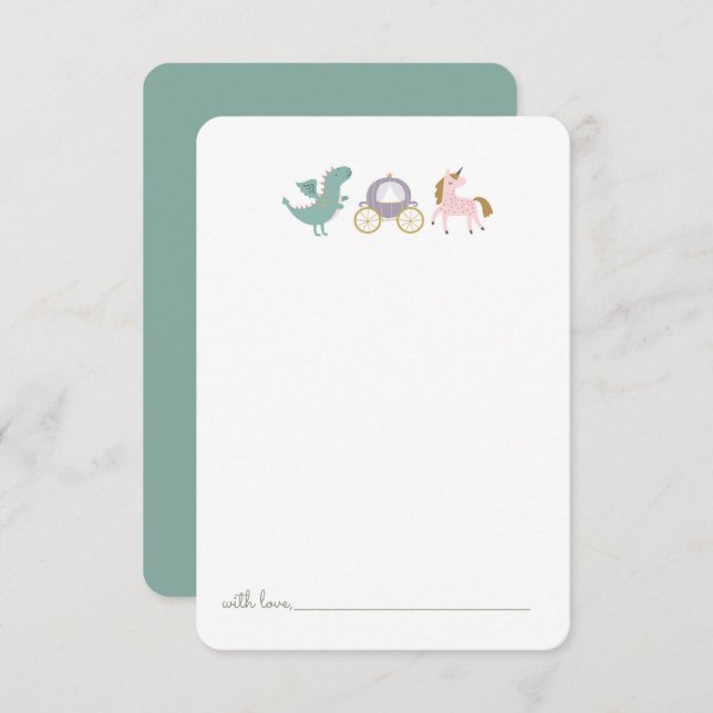 Cartão De Agradecimento Cápsula Horária de Aniversário da Princesa de Fair (Frente/Verso)