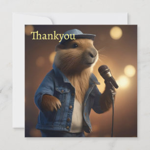Cartão De Agradecimento "Capybara Cowboy: Serenading the Wild West"