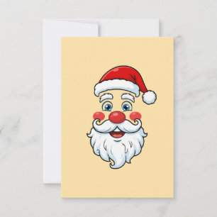 Cartão De Agradecimento Cara de Papai Noel Kawaii Fofo