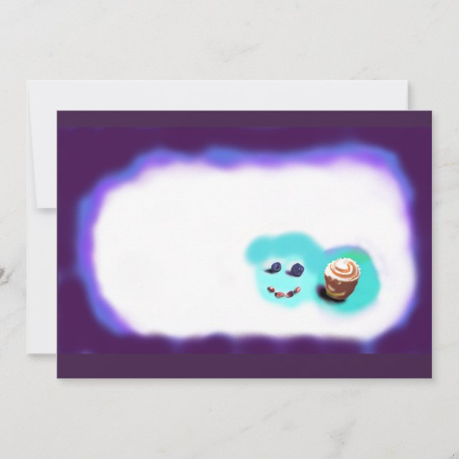 Cartão De Agradecimento Caras felizes fruta e cupcake (Frente)