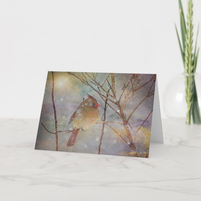 Cartão De Agradecimento Cardeal de Férias (Frente)