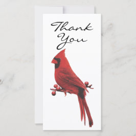 Cartão De Agradecimento Cardeal de Fotografia Simples e Dupla Lado Obrigad