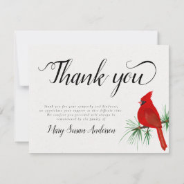 Cartão De Agradecimento Cardeal Funeral Memorial Obrigado Nota