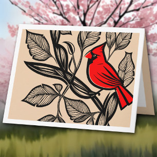 Cartão De Agradecimento Cardinal Bird & Sai Obrigados Para O Funeral De Su