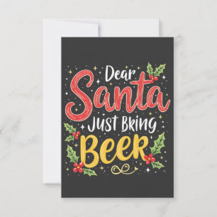 Cartão De Agradecimento Caros Papais noeis, Tragam A Cláusula Beer Santa
