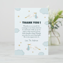 Cartão De Agradecimento Carregando de pássaros, garoto.