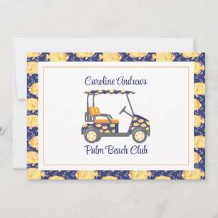 Cartão De Agradecimento Carrinho de Golfe Preppy Goldfish Palm Beach