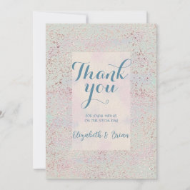 Cartão De Agradecimento Carrinho elegante de obrigado azul de cobre único 