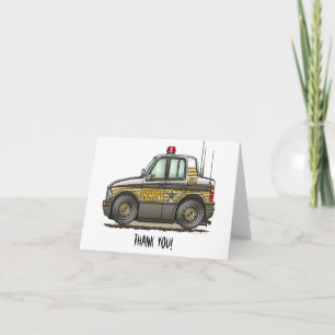 Cartão De Agradecimento Carro-patrulha do xerife
