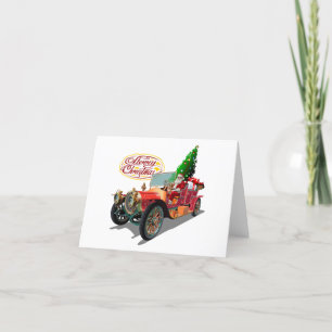 Cartão De Agradecimento Carro vintage de Natal