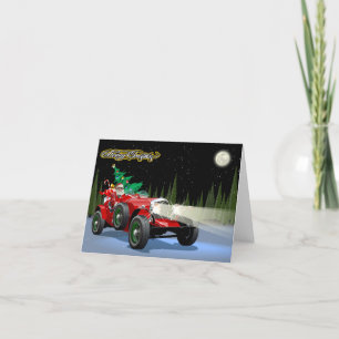 Cartão De Agradecimento Carro vintage de Natal