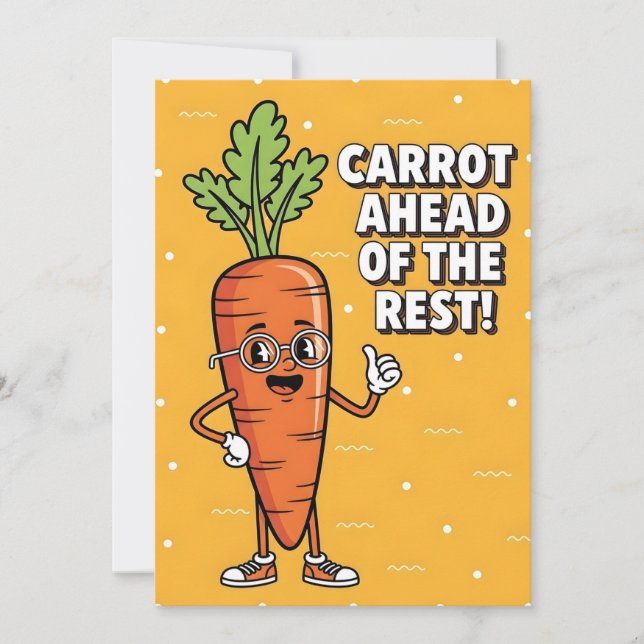 Cartão De Agradecimento Carrot Ahead of the Rest veggie lover healthy food (Frente)