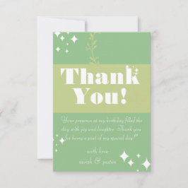 Cartão De Agradecimento Carta de Aniversário Verde do Mar