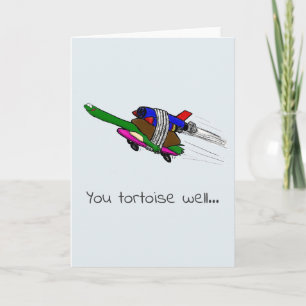 Cartão De Agradecimento carta engraçada de tartaruga voadora.