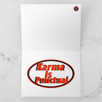 CARTÃO: Carma é Pontual Estampa Novidade