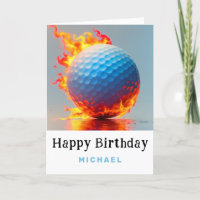 *~*Cartão de Aniversário da Chama Azul AP94 Golf B