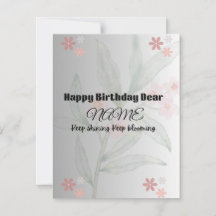 "Cartão de Aniversário Floral Pastel Elegante" Obr