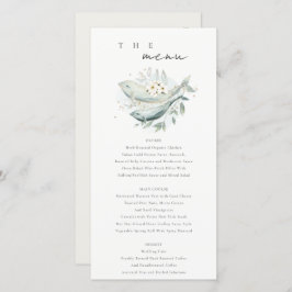 Cartão De Agradecimento Cartão-Menu de Casamento de Peixes Florais Submari