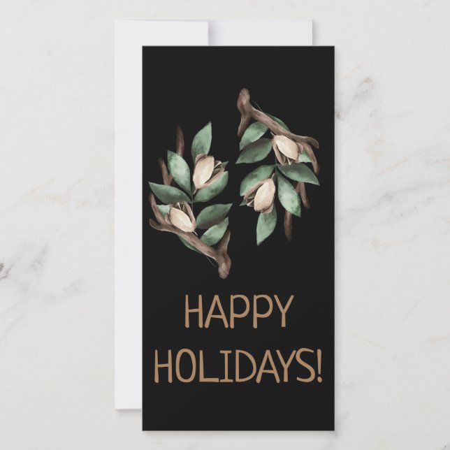 Cartão De Agradecimento Cartão-postal com ramificação verde (Frente)