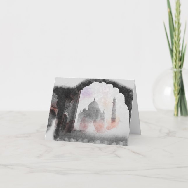 Cartão De Agradecimento Cartão-postal da Viagens vintage Taj Mahal - Índia (Frente)
