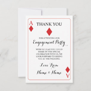 Cartão De Agradecimento Cartas de Jogar Obrigado Vermelho Ás de Diamantes 