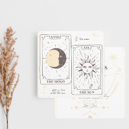 Cartão De Agradecimento Cartas de Tarot | Chá de Noiva | Casamento | Neutr
