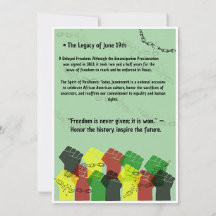 Cartão De Agradecimento Cartaz de Definição Oficial do Dia da Liberdade Ju