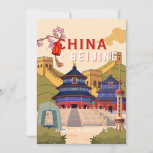 Cartão De Agradecimento Cartaz de Viagem de Pequim China Arte de Parede