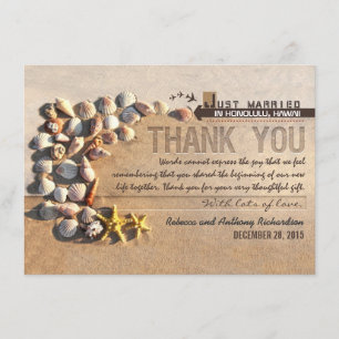 Cartão De Agradecimento cartazes de praia casamento obrigado