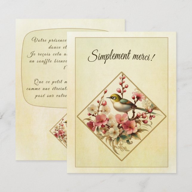 Cartão De Agradecimento carte de remerciement ( Français )  (Frente/Verso)